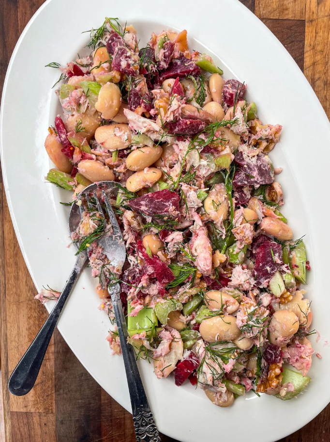 Recipe: Butter Bean, Mackerel & Beetroot Chopped Salad